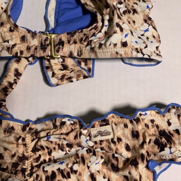 Hobie Girl's Sz 7 2Pc Cheetah Animal Print Ruffle Edges Hipster Swimwear (I) - Picture 6 of 8